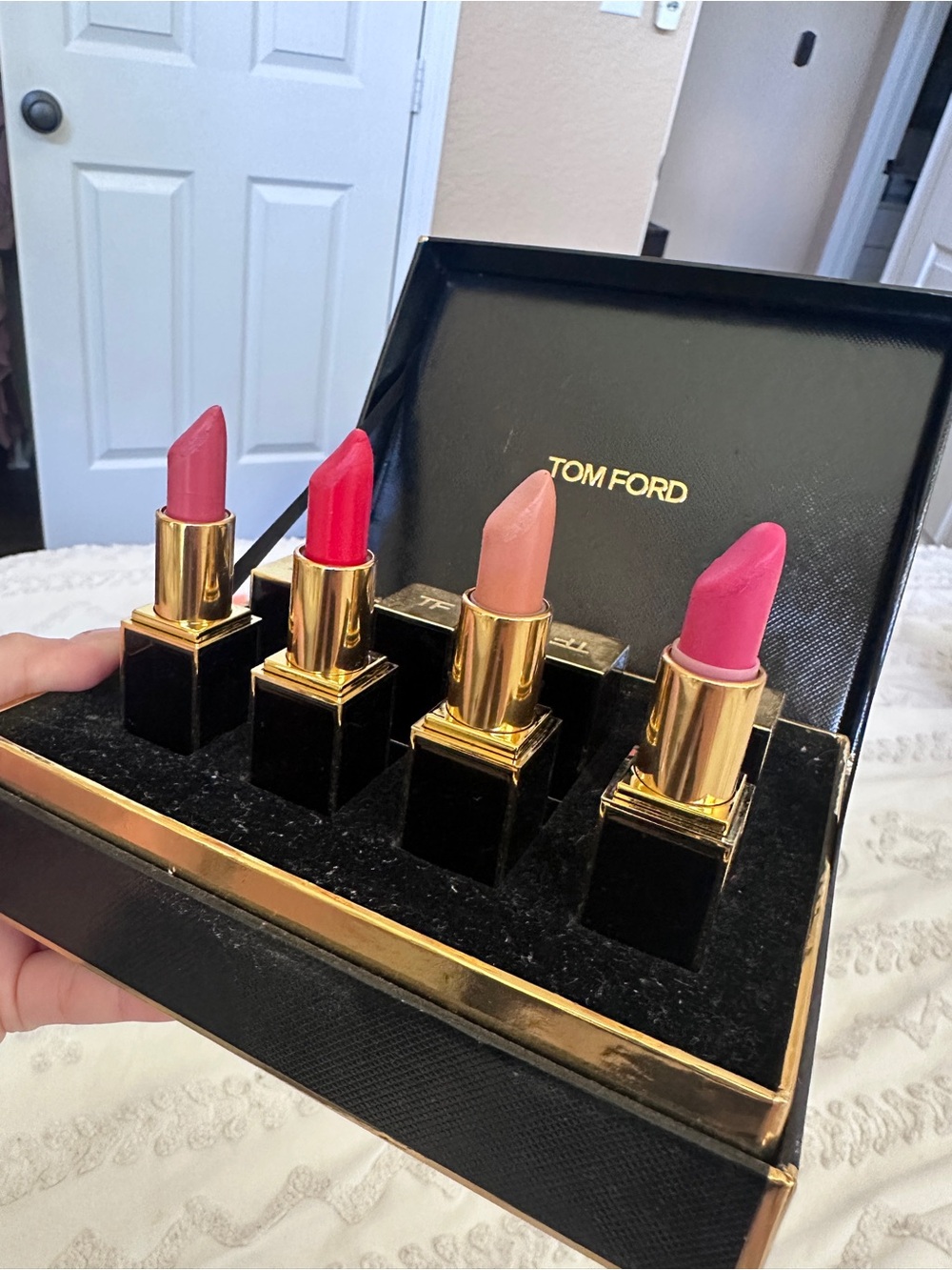 Tom Ford Lipstick Quartet — Pink, Red, Nude, Bright Pink